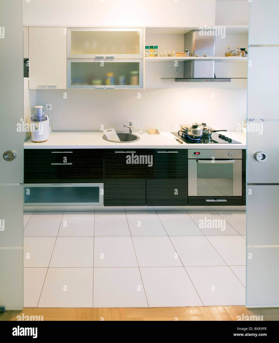 Simple modern designed kitchen interior Stock Photo - Alamy