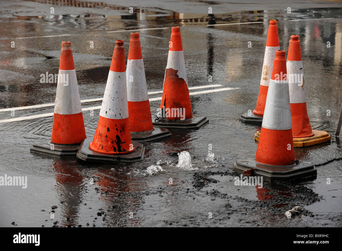 Burst water main Stock Photo Alamy