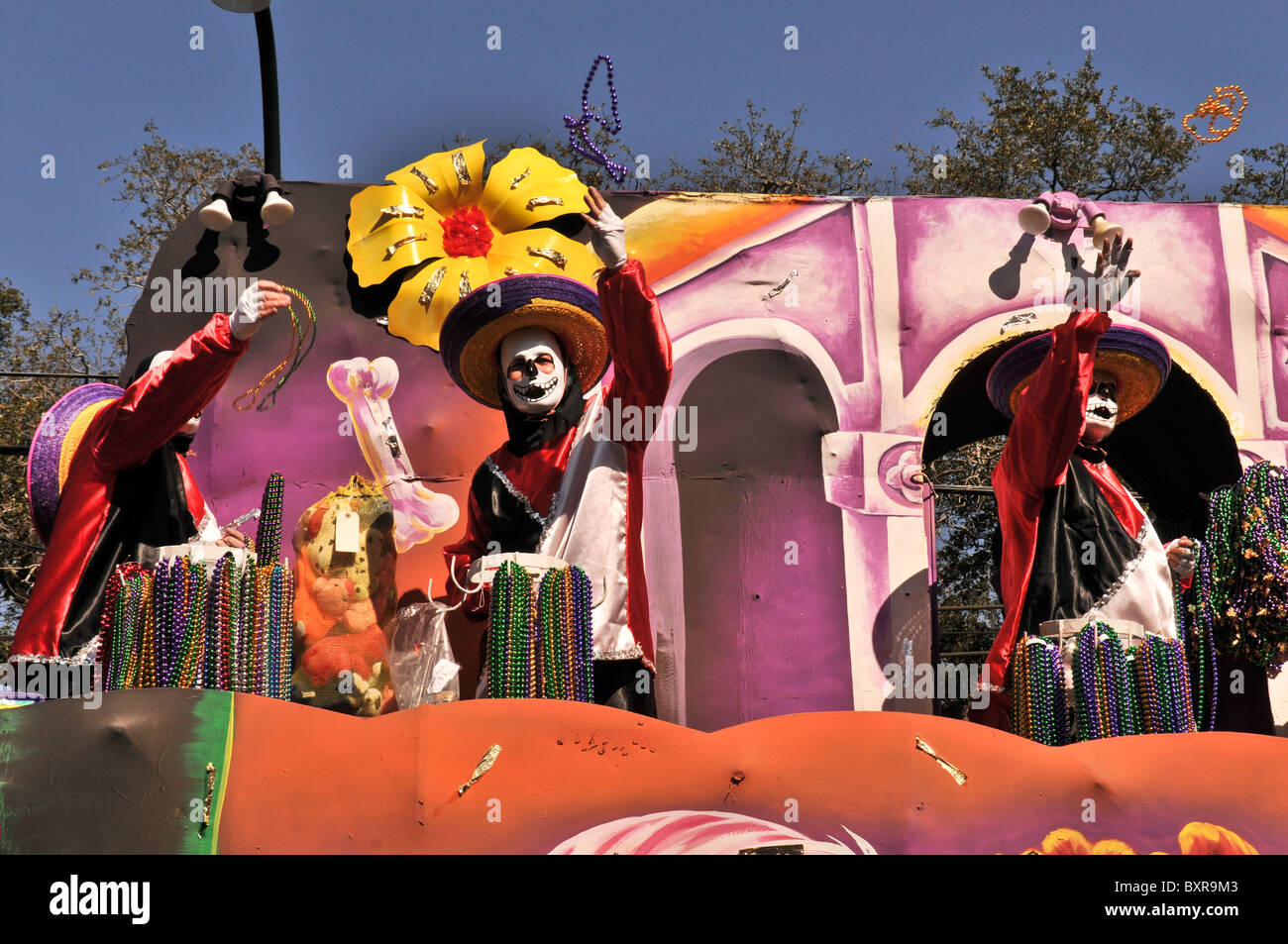 Float in Knights of Babylon parade, Mardi Gras 2010, New Orleans, Louisiana Stock Photo