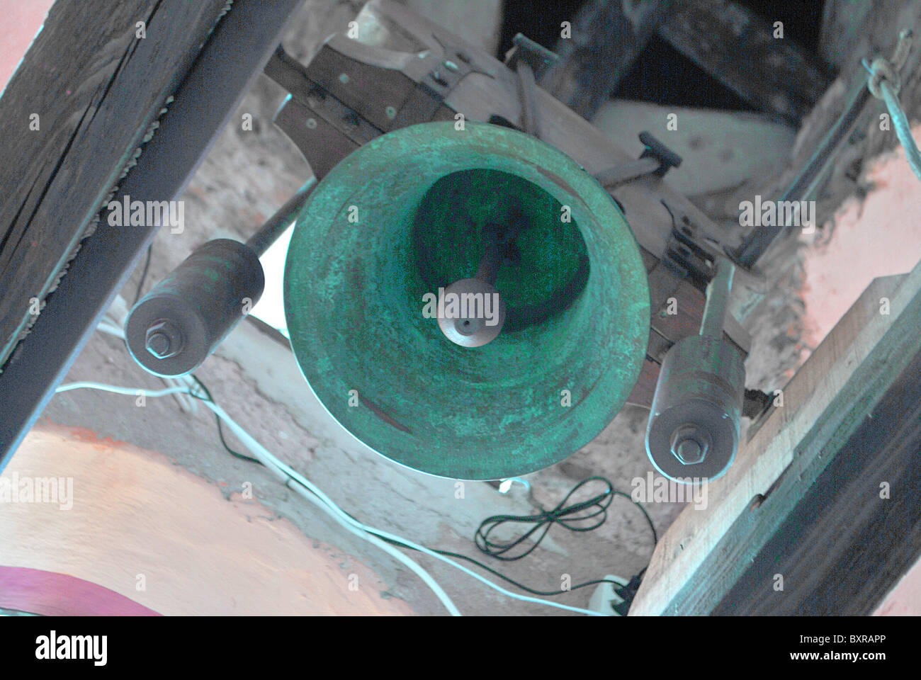 bronze bell with counterweights Stock Photo Alamy