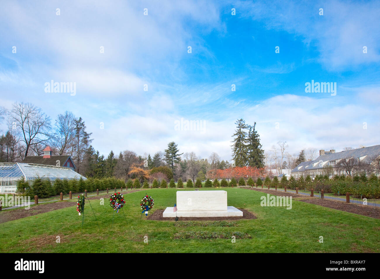 Grave of Franklin D Roosevelt, FDR home, Hyde Park, New York Stock ...