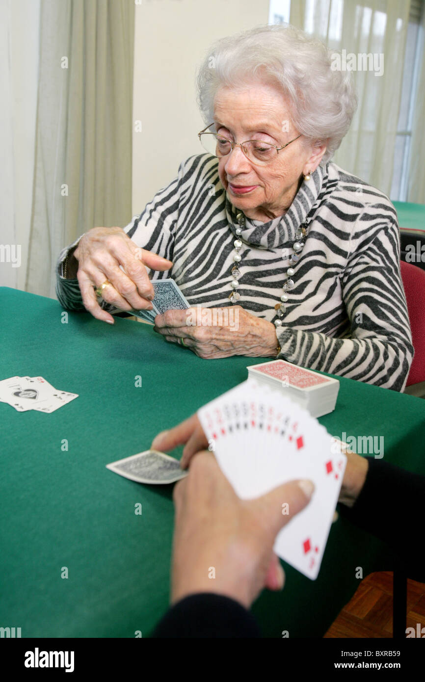Old ladies playing cards Stock Photo Alamy