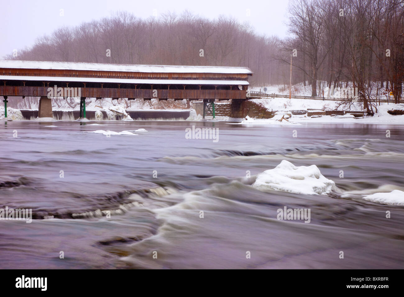 Harpersfield Covered Bridge (1868) over the Grand River, one of 18