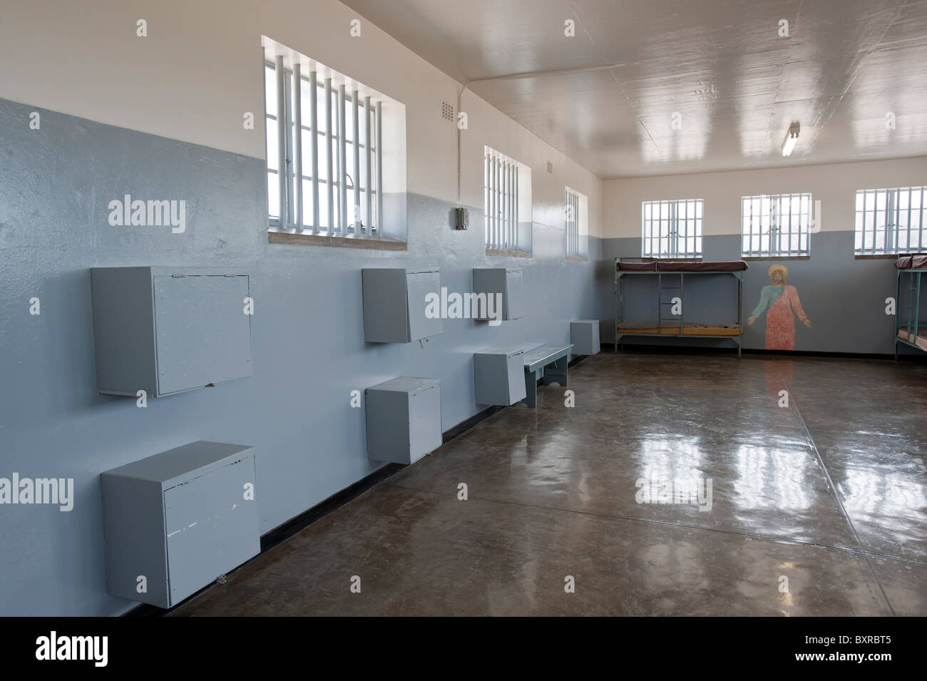 Dormitory Room in Robben Island Maximum Security Prison, Cape Town, South Africa Stock Photo