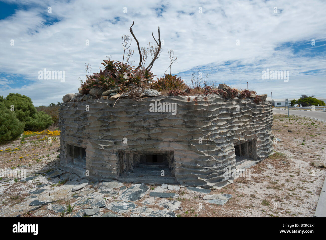 WW2 Guard Pillbox at the Main Entrance to Robben Island Maximum Security Prison, Cape Town, South Africa Stock Photo