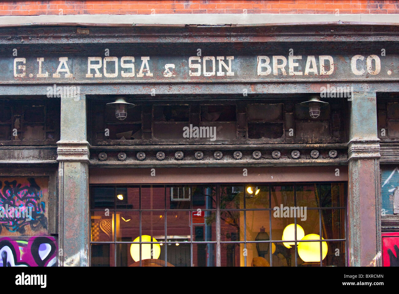 A Rosa & Son Bread Co, now an antique shop in Nolita, New York City Stock Photo