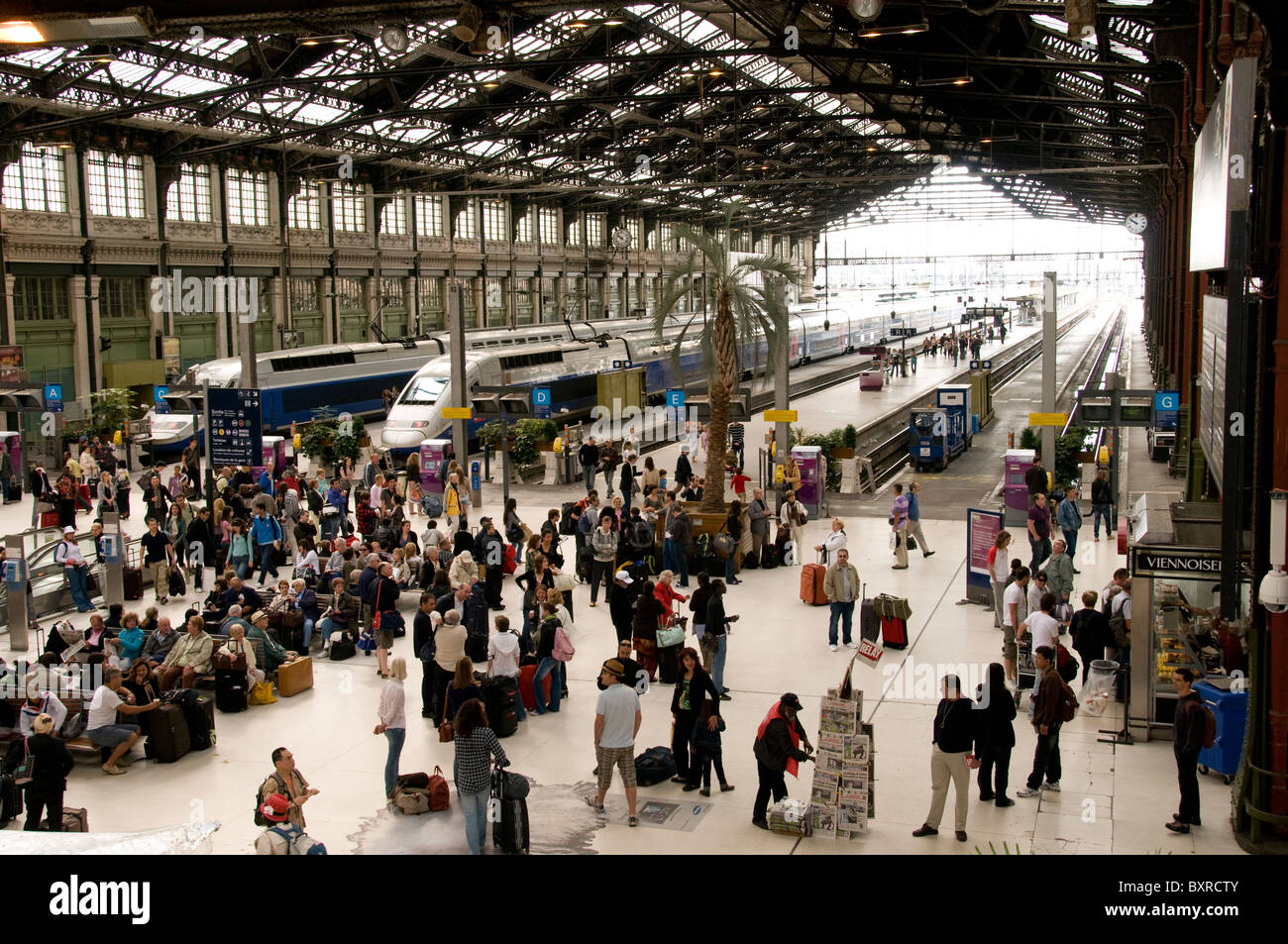 Interior of the Gare de Lyon in Paris Stock Photo Alamy