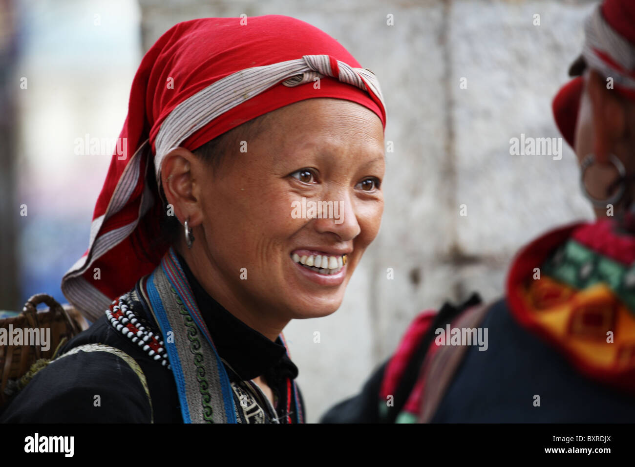 Red Dao hill tribe/ethnic minority tribal female in Sapa, north Vietnam Stock Photo