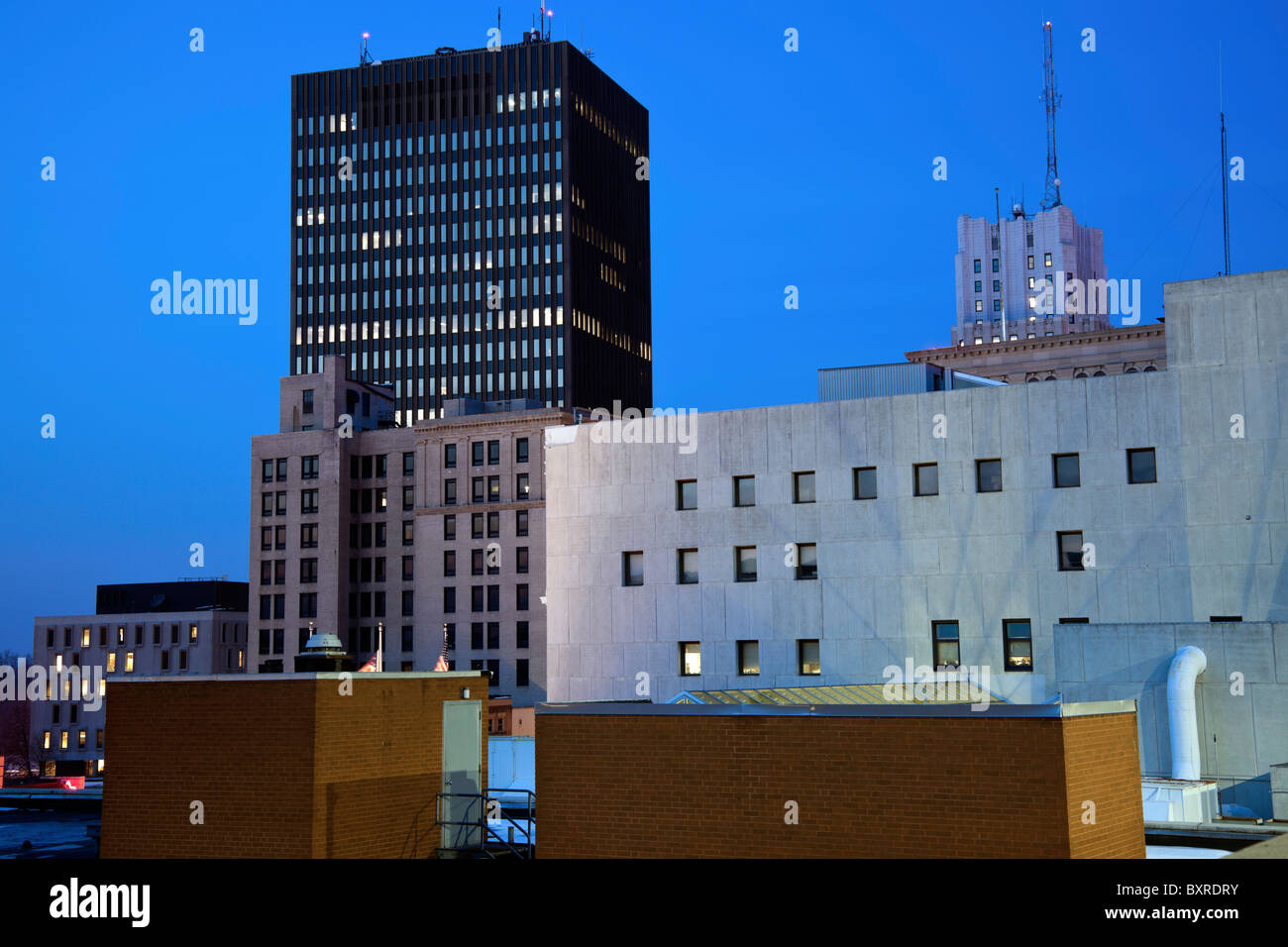 Downtown Akron Ohio Skyline High Resolution Stock Photography and