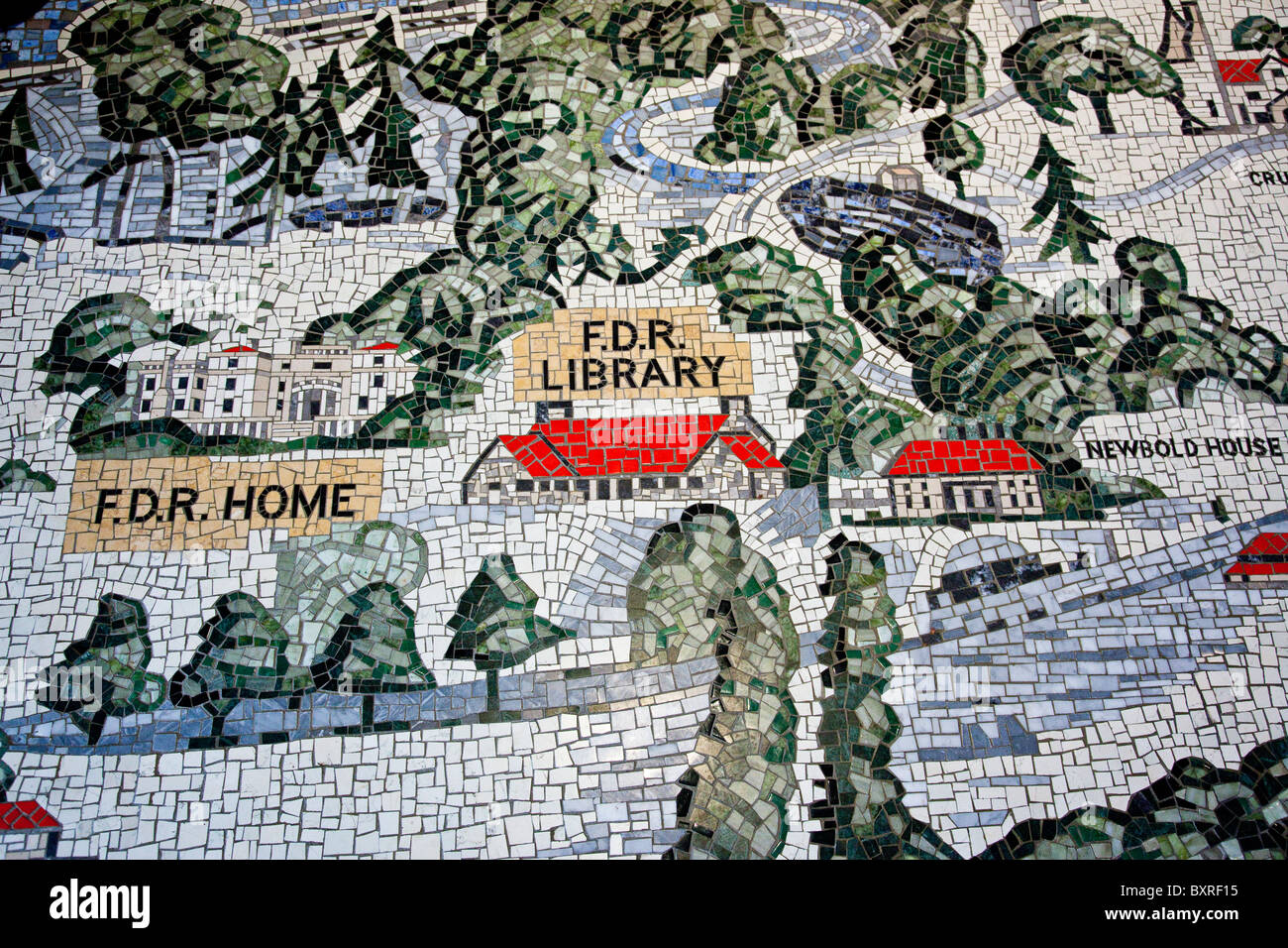 Mosaic Map in the Wallace Center lobby, FDR Presidential Library, Hyde