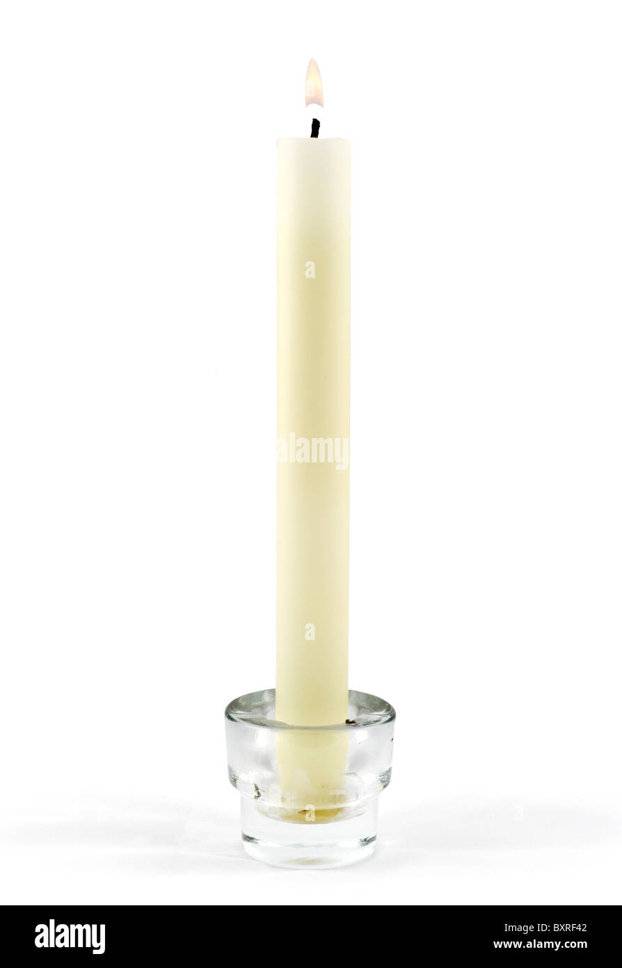 Burning candle, UK Stock Photo