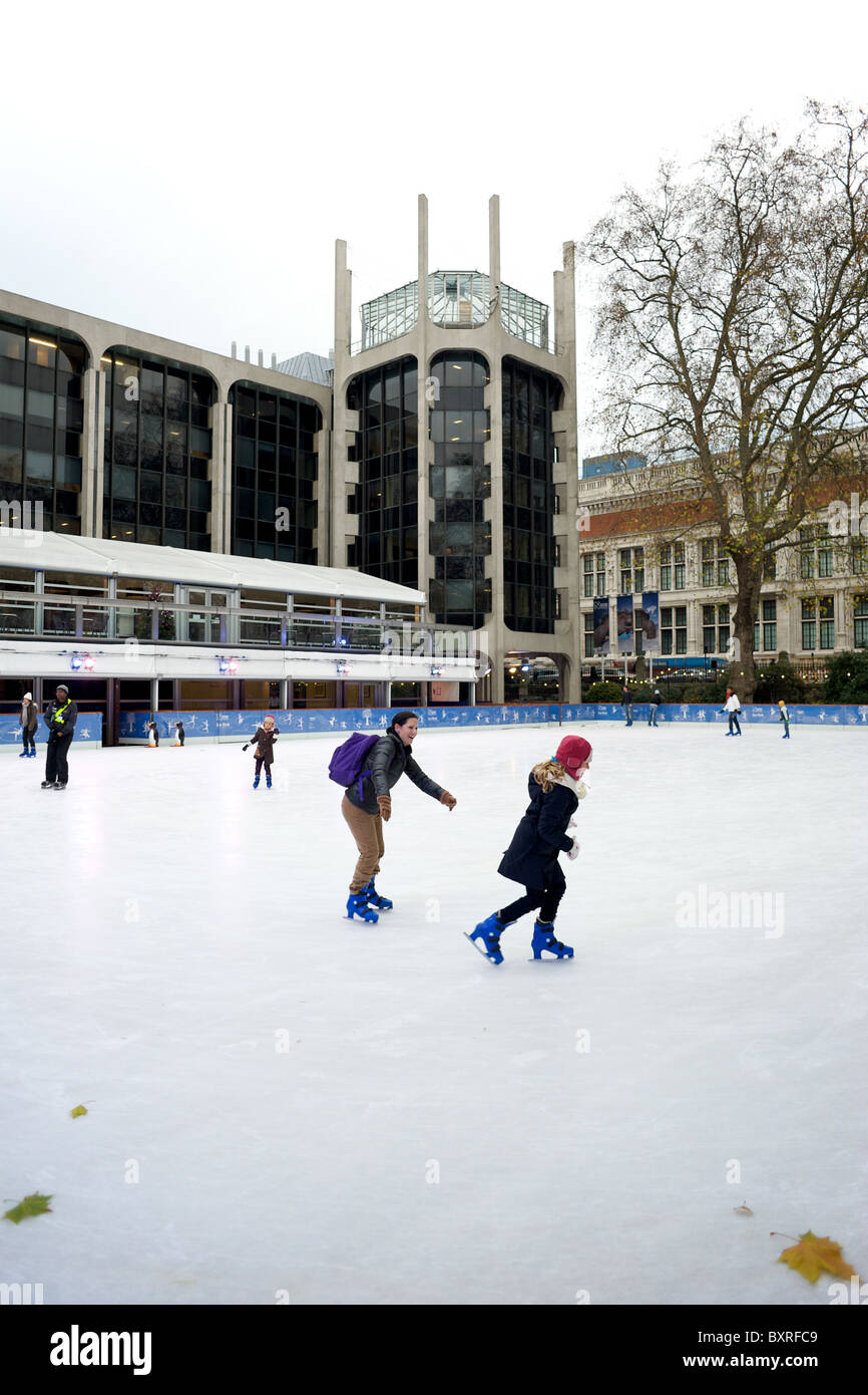 Natural History Museum ice rink, Kensington, London, England, UK Stock