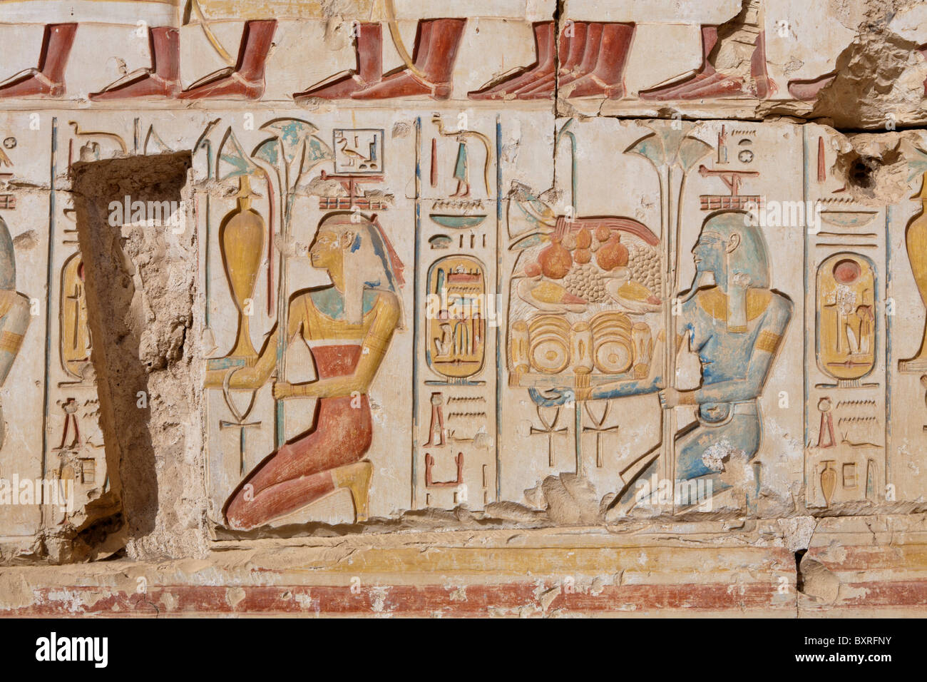 The Temple of Ramesses II close to the Temple of Seti I at Abydos, Egypt Stock Photo