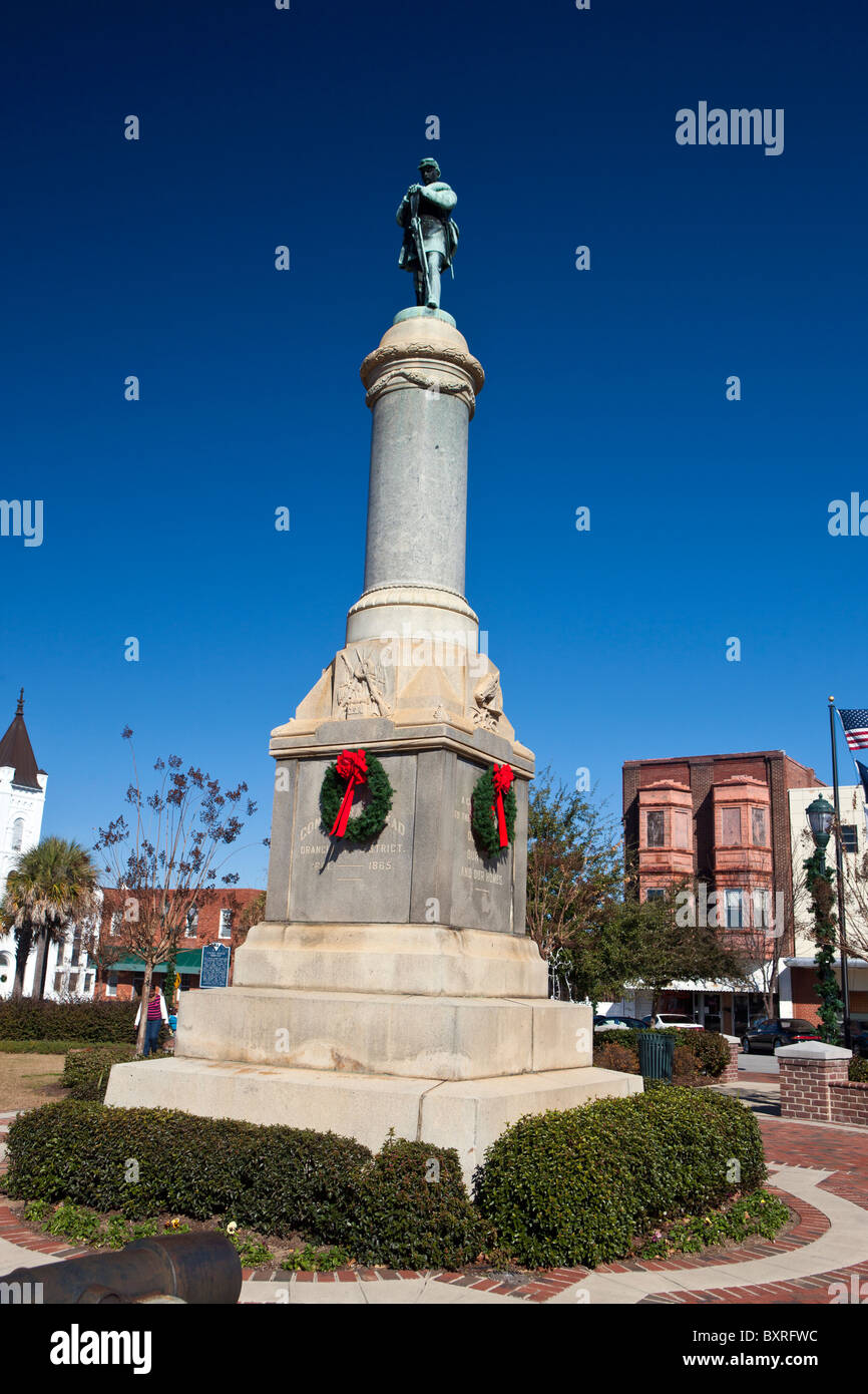 Monument for Confederate soldiers who fought in the Civil War, Orangeburg, South Carolina, United States of America Stock Photo