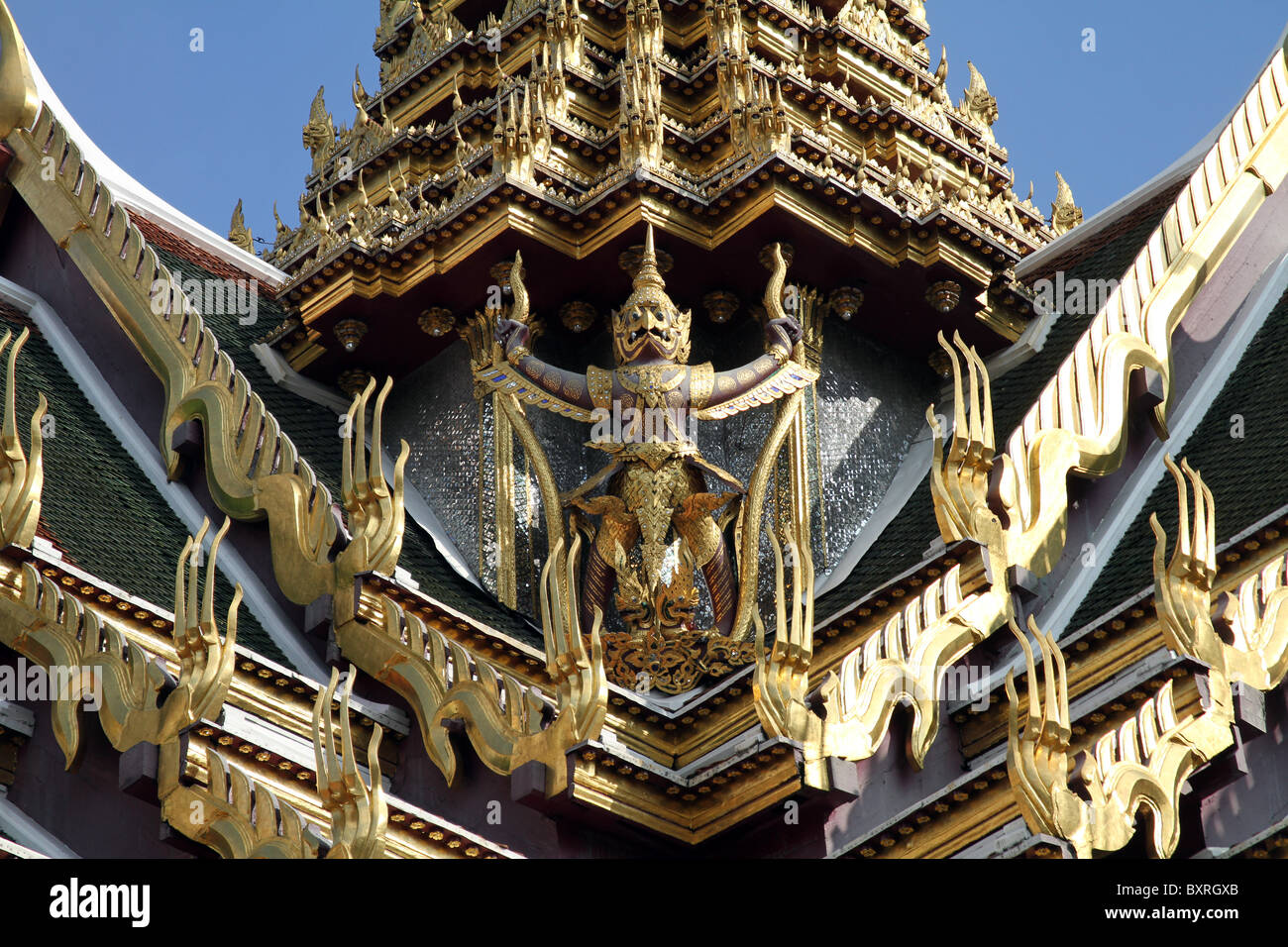 Dusit Maha Prasat Hall at the Royal Palace at the Wat Phra Kaeo (Kaew) Temple complex Bangkok Stock Photo