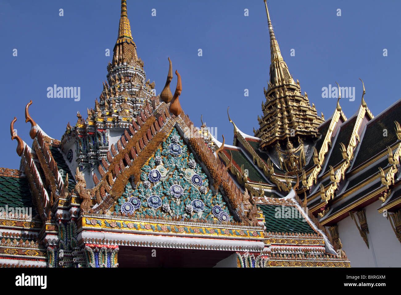 Dusit Maha Prasat Hall at the Royal Palace at the Wat Phra Kaeo (Kaew) Temple complex Bangkok Stock Photo