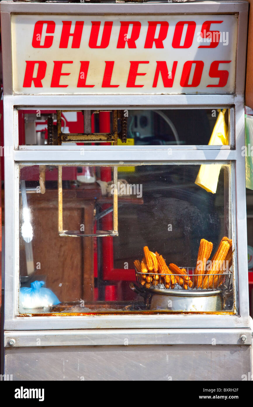 Churros rellenos cart in Coyoacan, Mexico City, Mexico Stock Photo