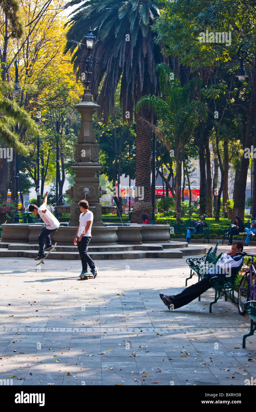 Plaza Hidalgo, Coyoacan, Mexico City, Mexico Stock Photo