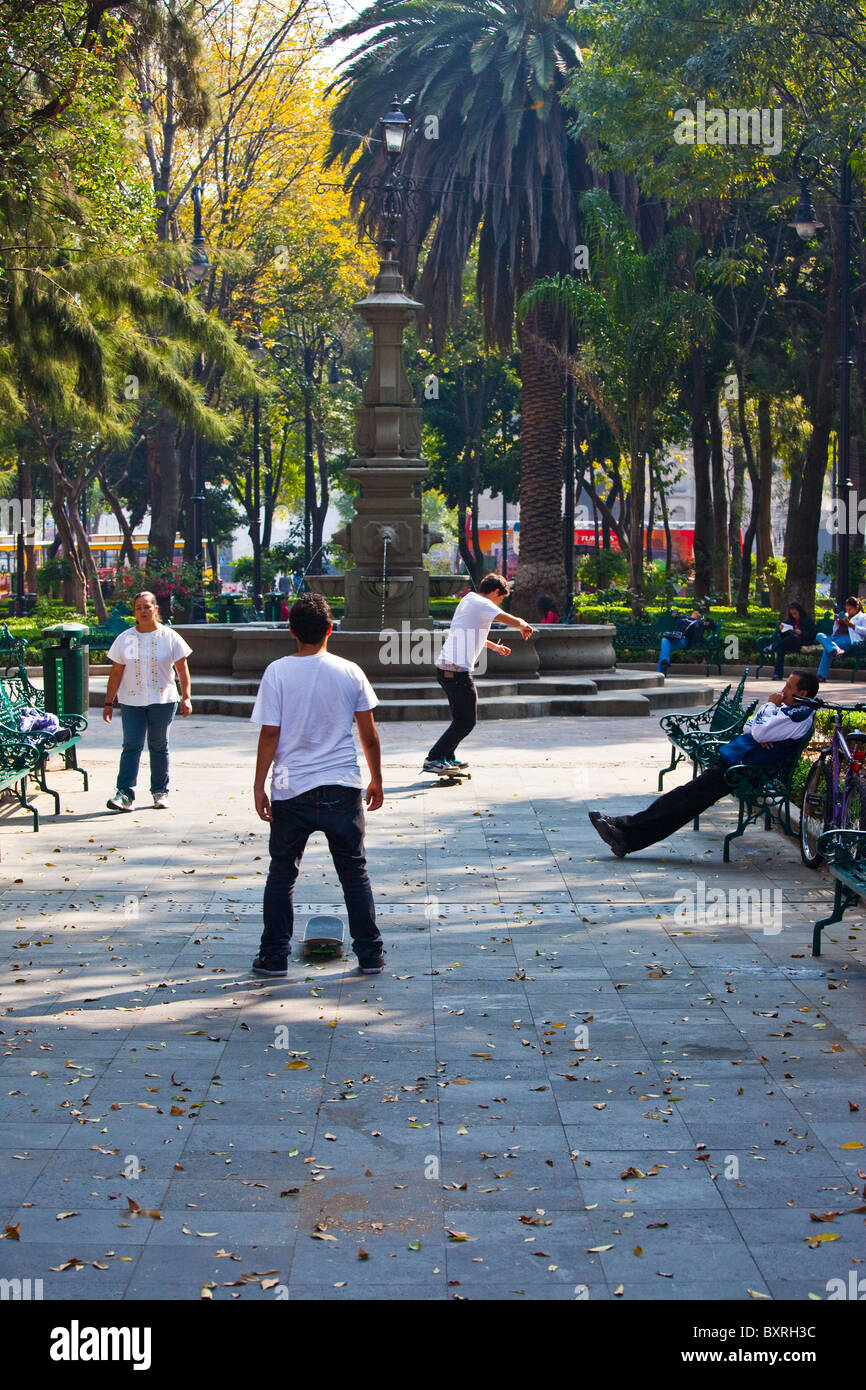 Plaza Hidalgo, Coyoacan, Mexico City, Mexico Stock Photo