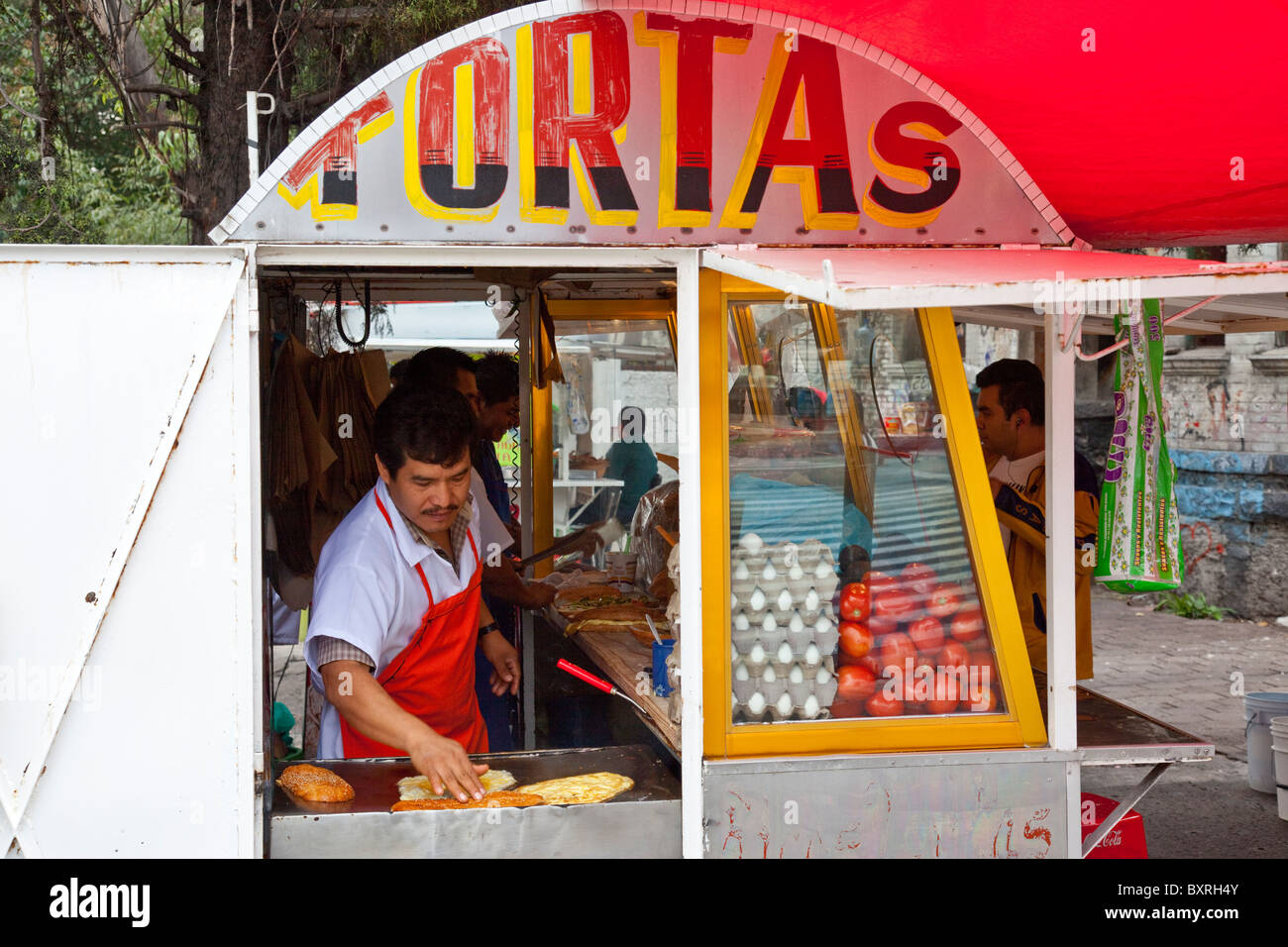 Tortas cart in Mexico City, Mexico Stock Photo