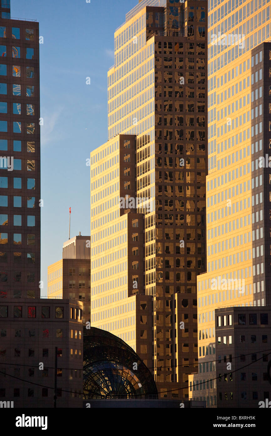 World Financial Center Plaza, downtown Manhattan, New York City Stock Photo