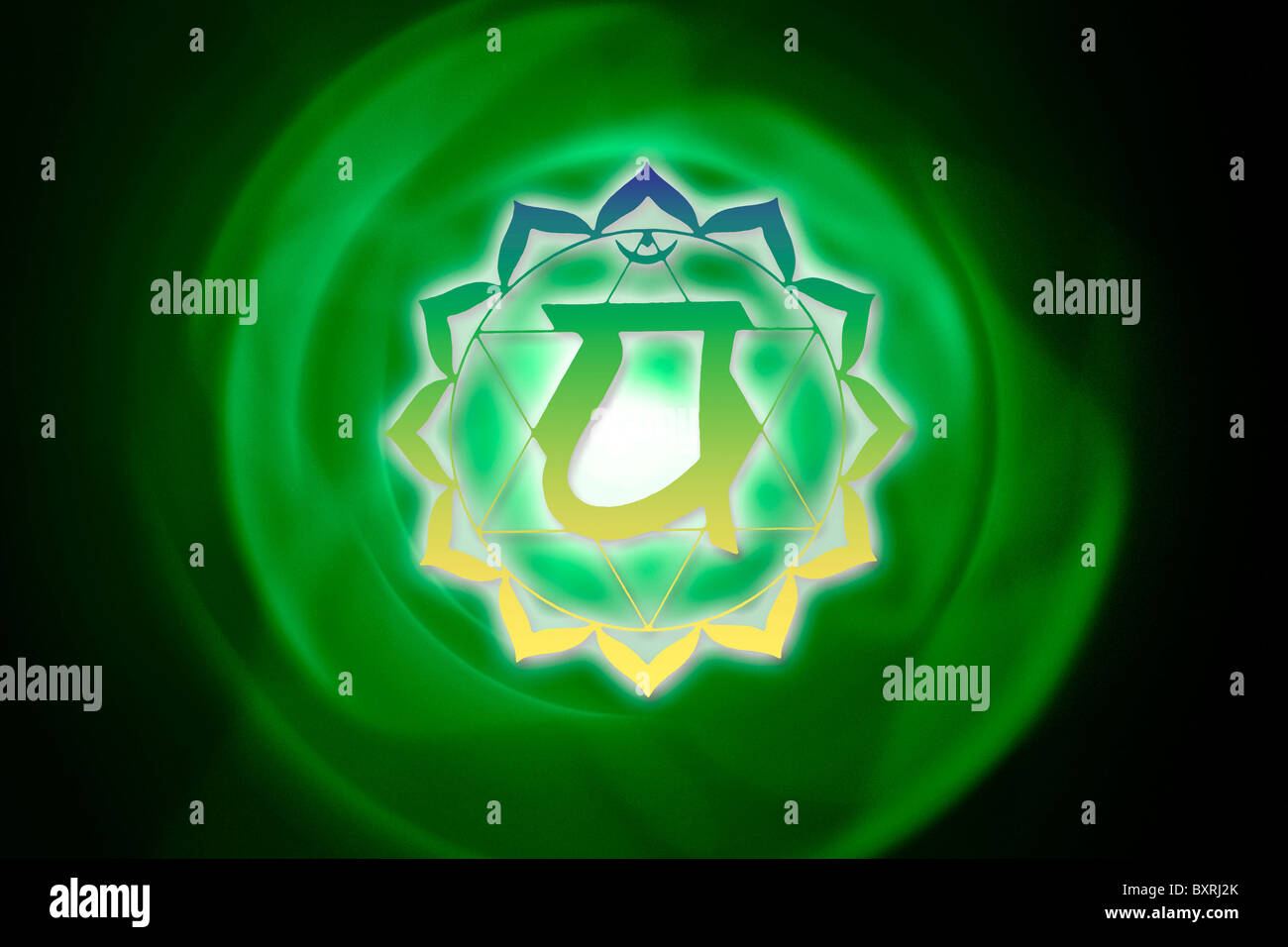 Anahata chakra symbol Stock Photo