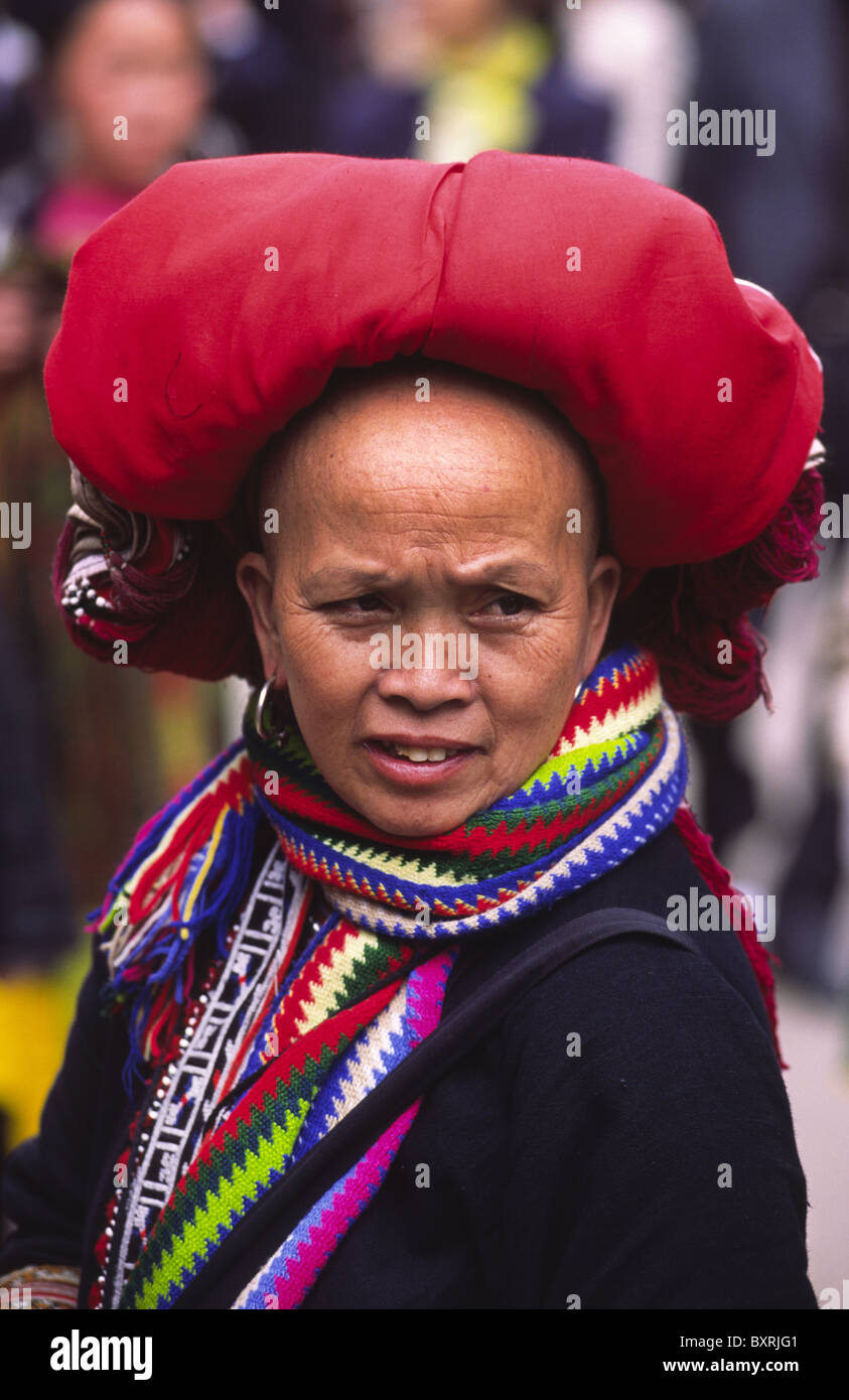 Red Dao woman. Sapa, Lao Cai Province, Northern Vietnam. Stock Photo