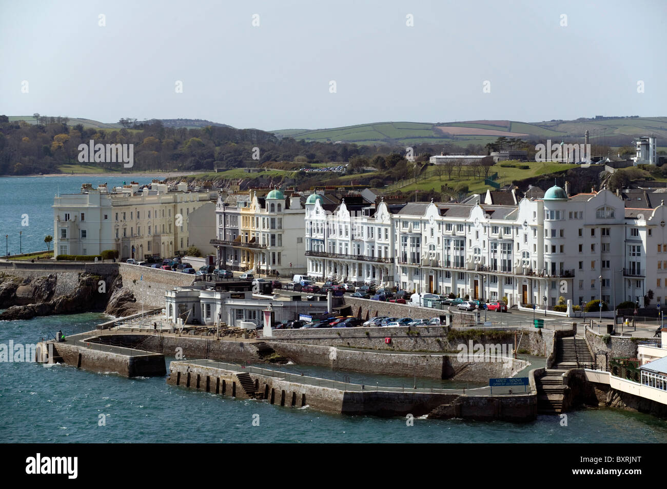 Great Britain, England, Devon, Plymouth, view of the seafront from Hoe Stock Photo