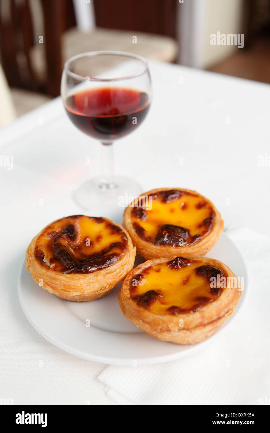 Lord Stow's bakery famous egg tarts, "Pasteis de Nata" with a glass of