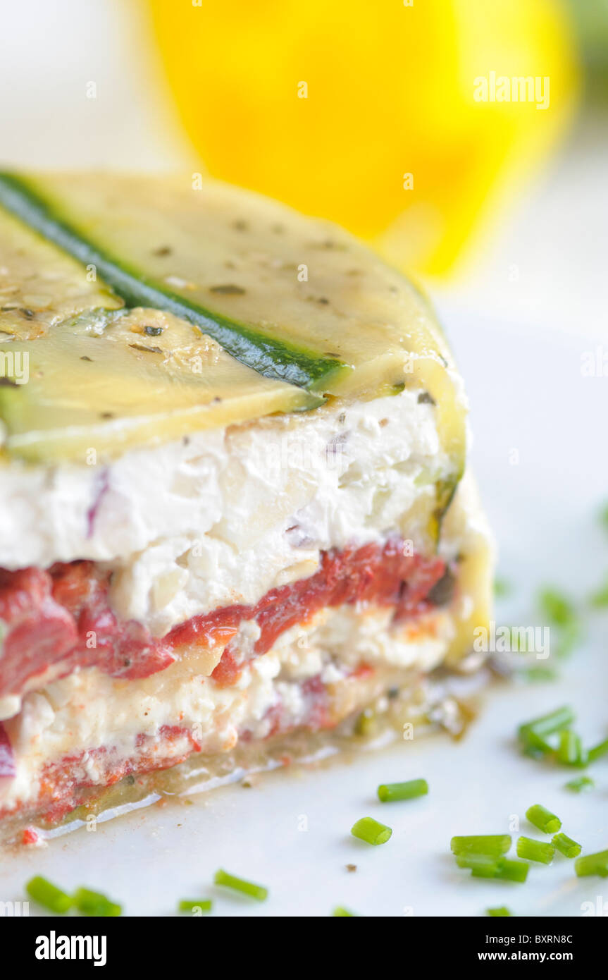 Terrine with zucchini, cheese and pepper Stock Photo Alamy
