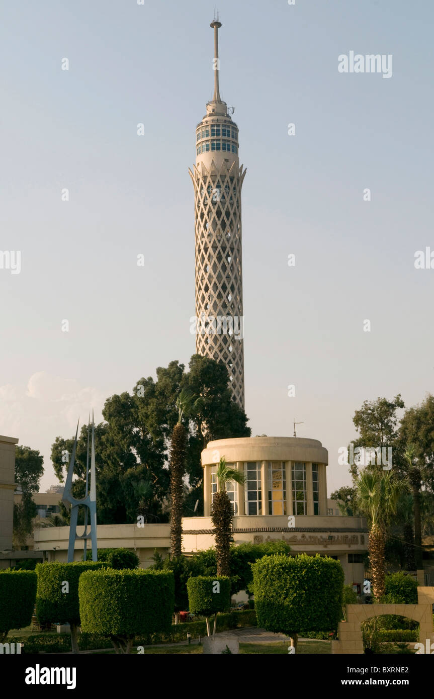 Egypt, Cairo, Exterior of Cairo Tower as seen from Opera House courtyard Stock Photo