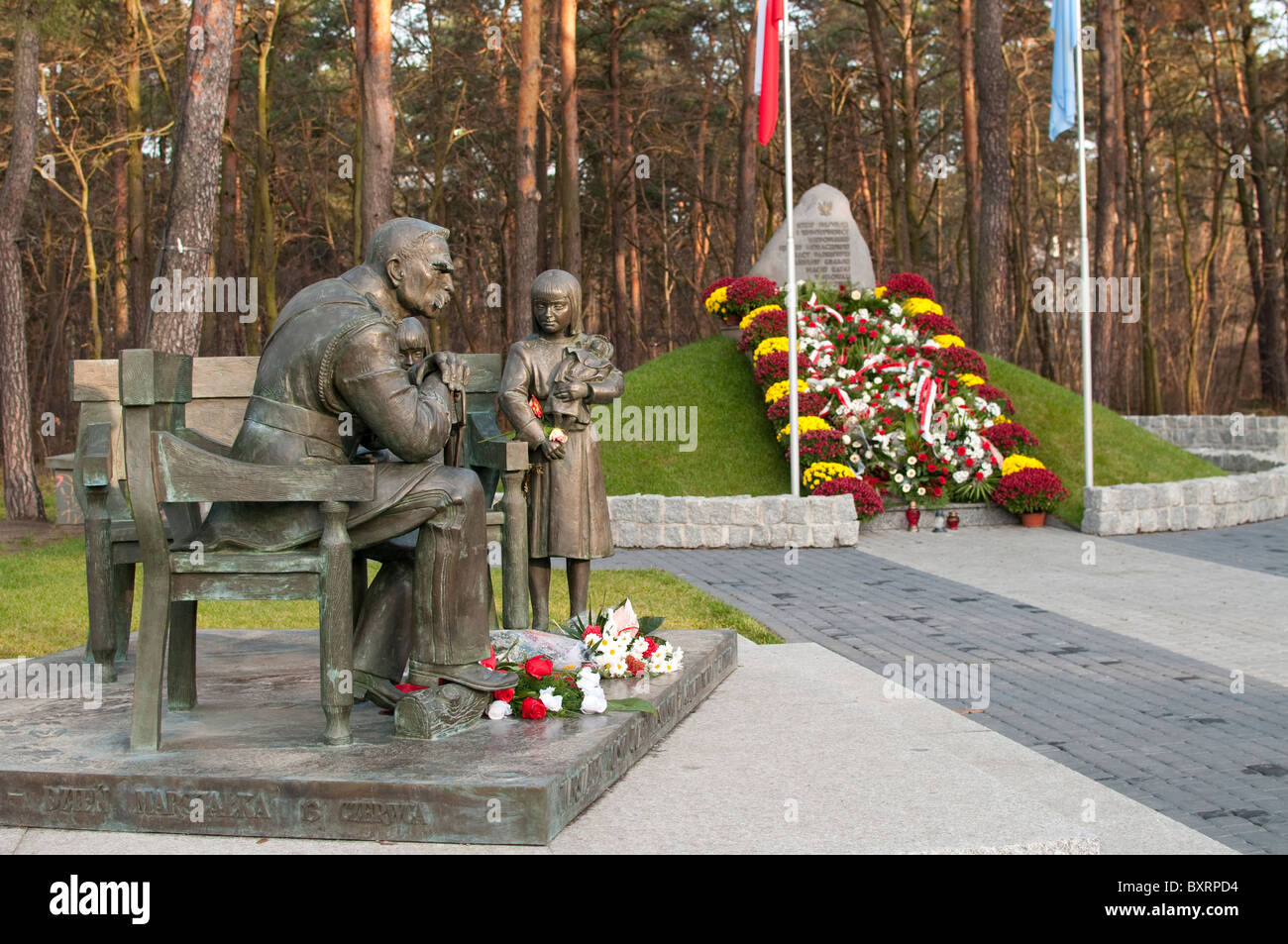 Sulejowek Poland - Monument of Josef Pilsudski - National polish hero Stock Photo