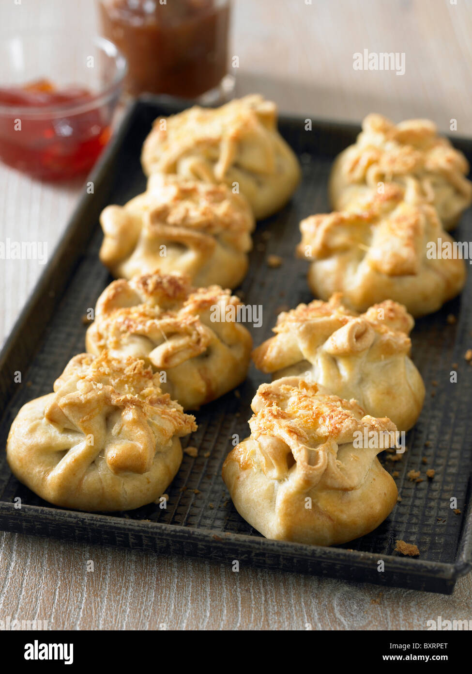 Puff pastry parcels Stock Photo