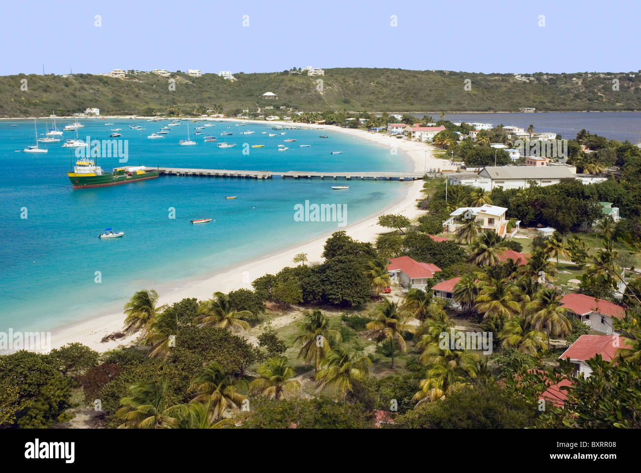 Caribbean, Leeward Islands, Anguilla - View of beach Stock Photo