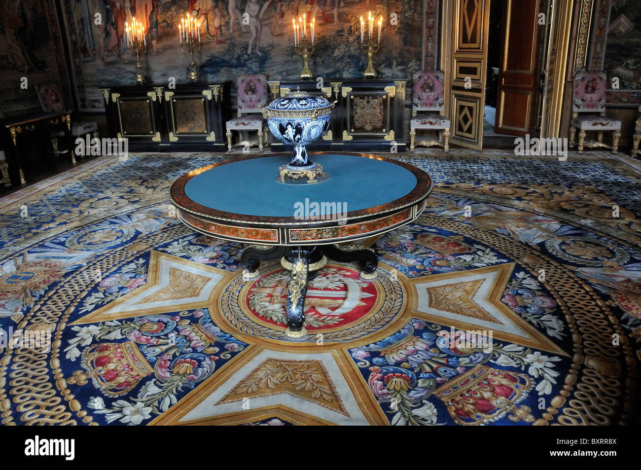Salon des Tapisseries, Palace of Fontainebleau, Seine-et-Marne, Île-de-France, France, Europe Stock Photo
