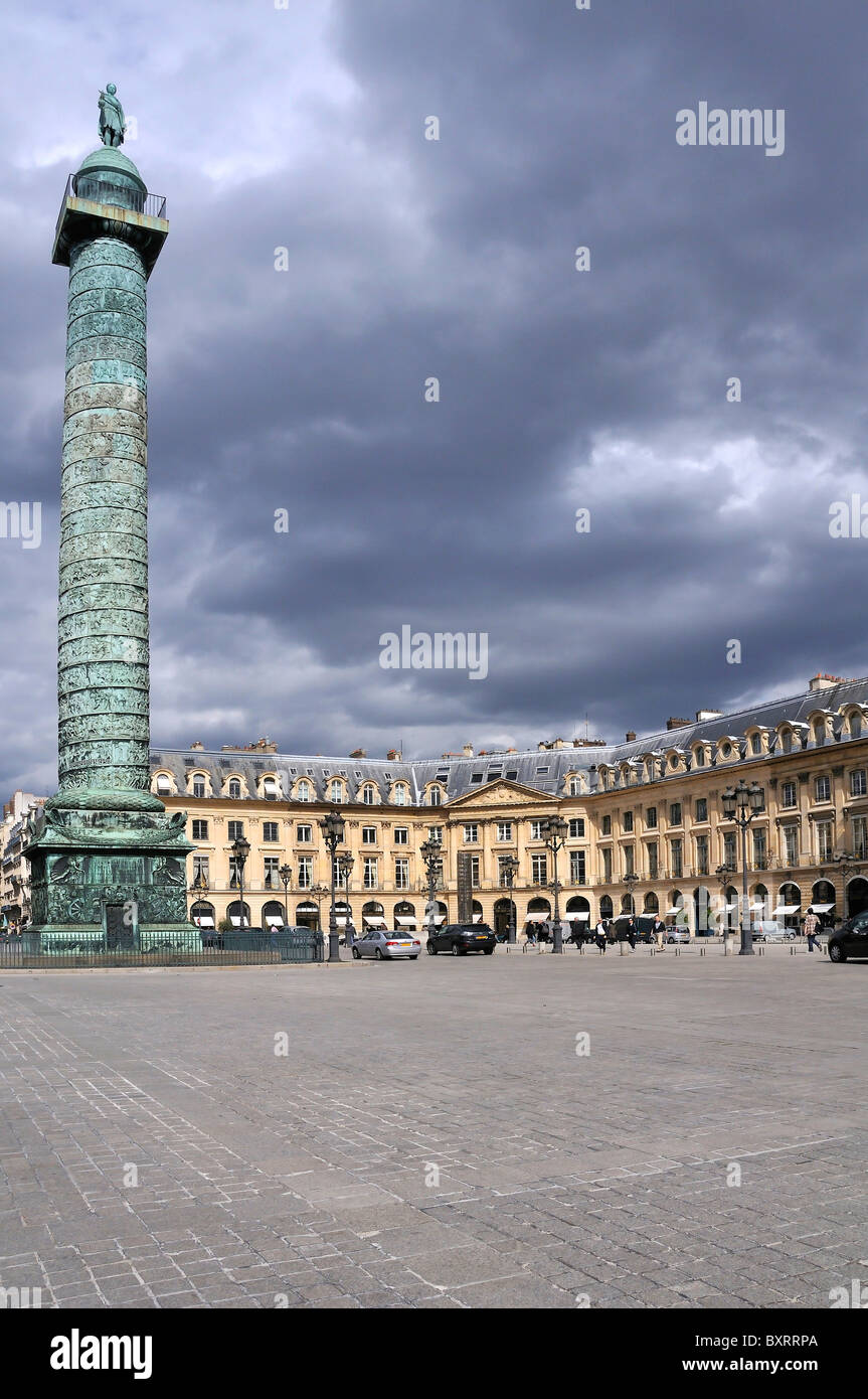 Place Vendôme Column, Rive droite, Paris, Île-de-France, France, Europe Stock Photo