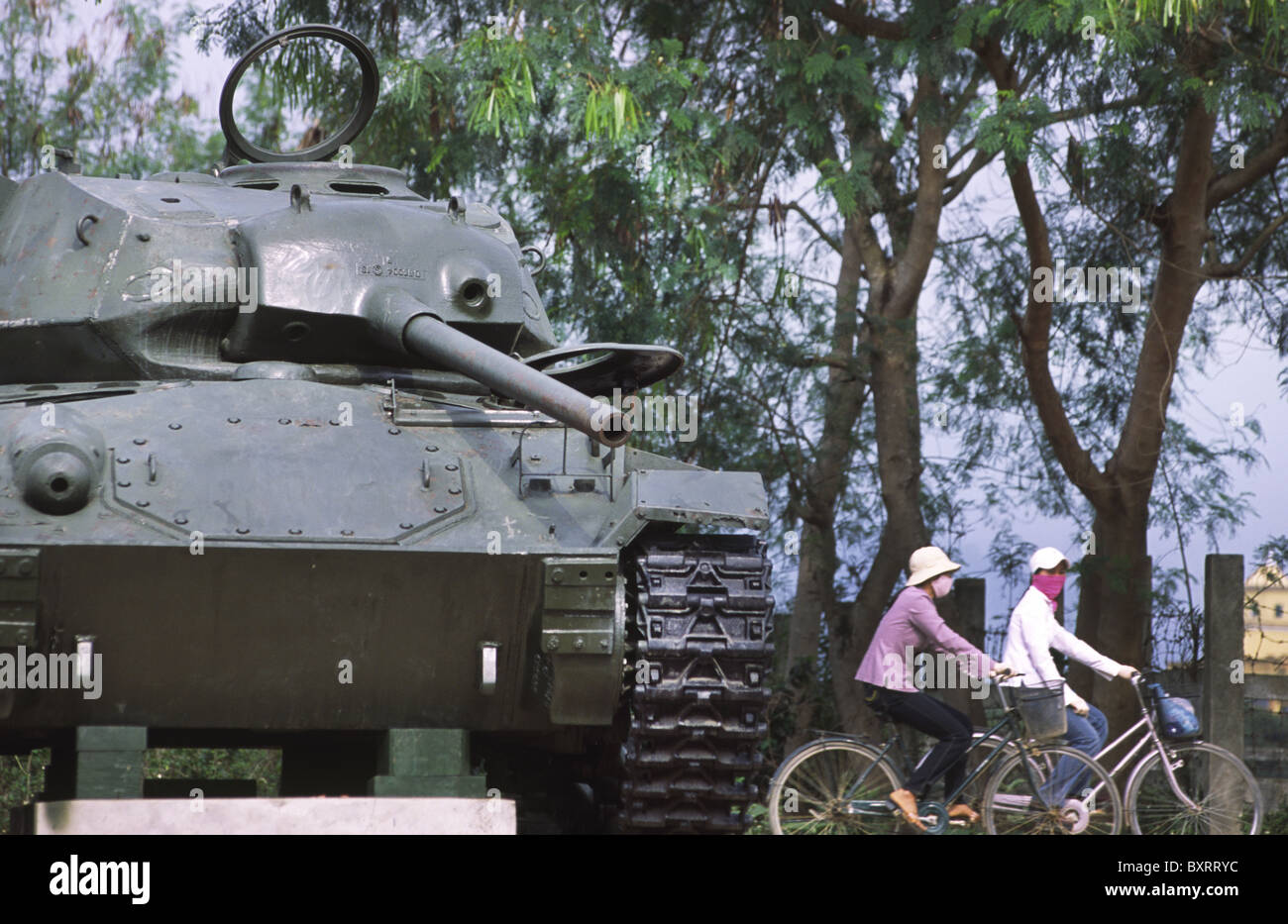 Old French tank at Dien Bien Phu battle field, Vietnam. Stock Photo
