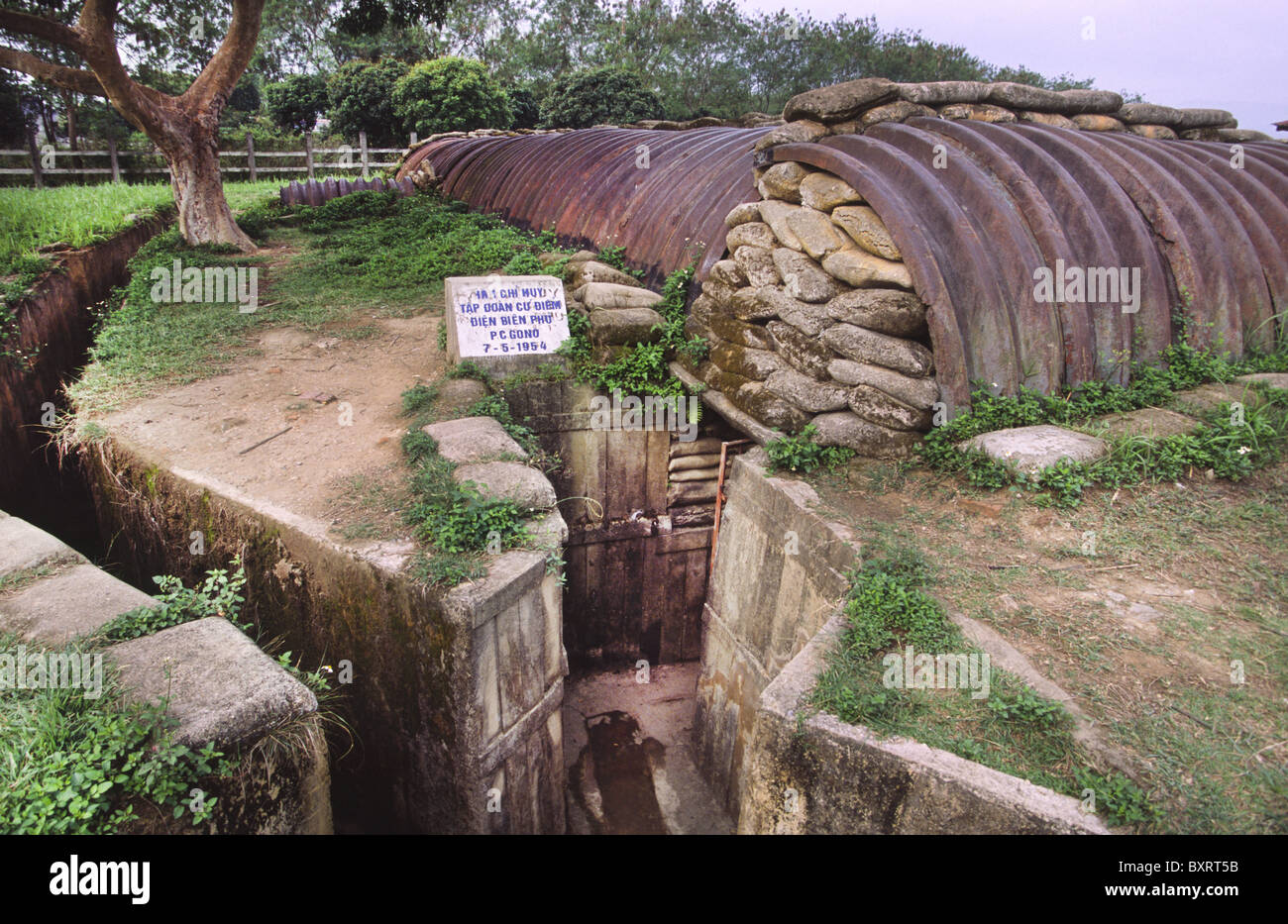 Famous bunker of Colonel de Castries, symbol of French defeat in Indochina. Dien Bien Phu, Vietnam. Stock Photo