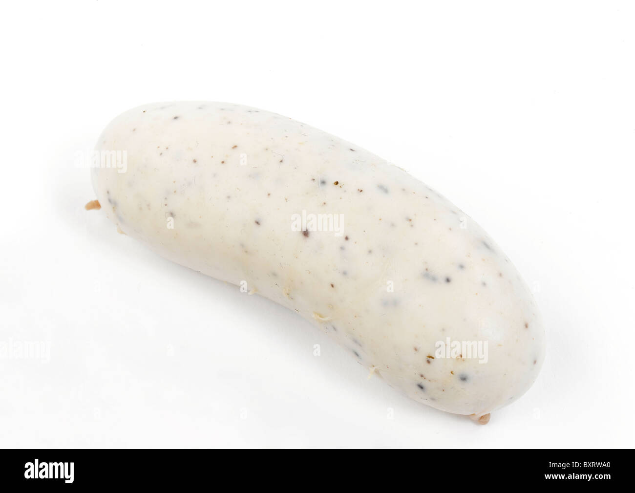 Boudin blanc sausage on white background Stock Photo