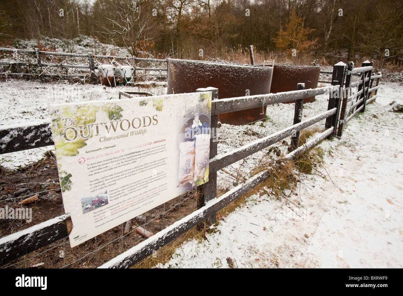Charcoal burners in the Outwoods, part of Charnwood Forest on the