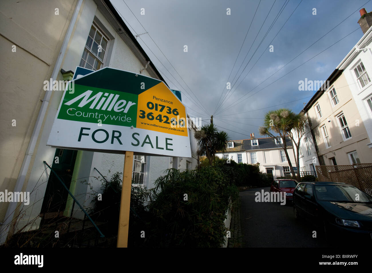 House for sale in Penzance, Cornwall Stock Photo Alamy