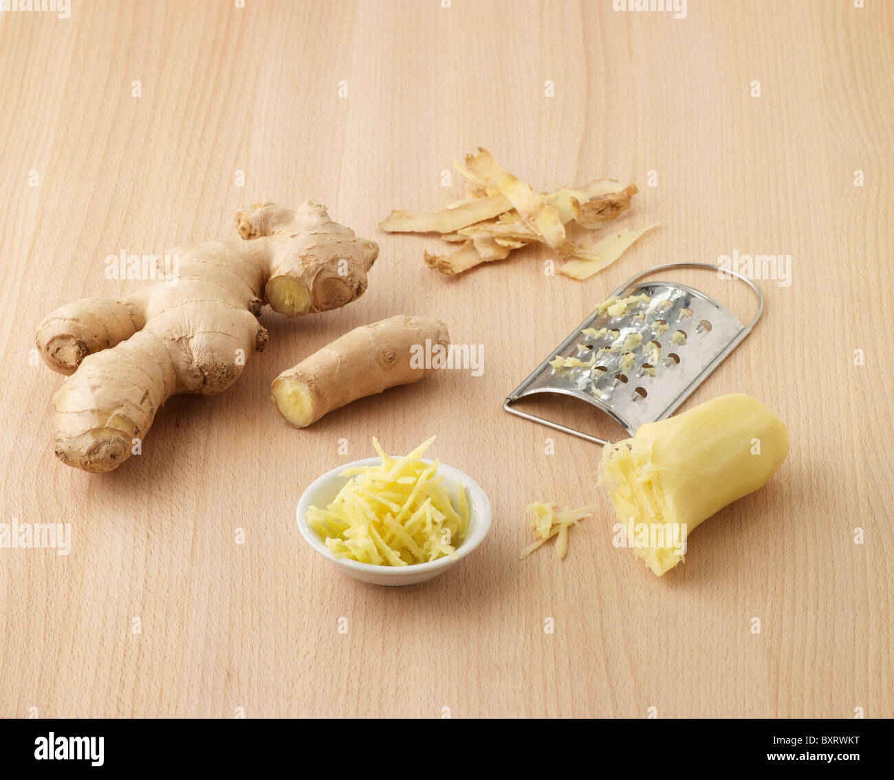 Grated ginger, closeup Stock Photo Alamy