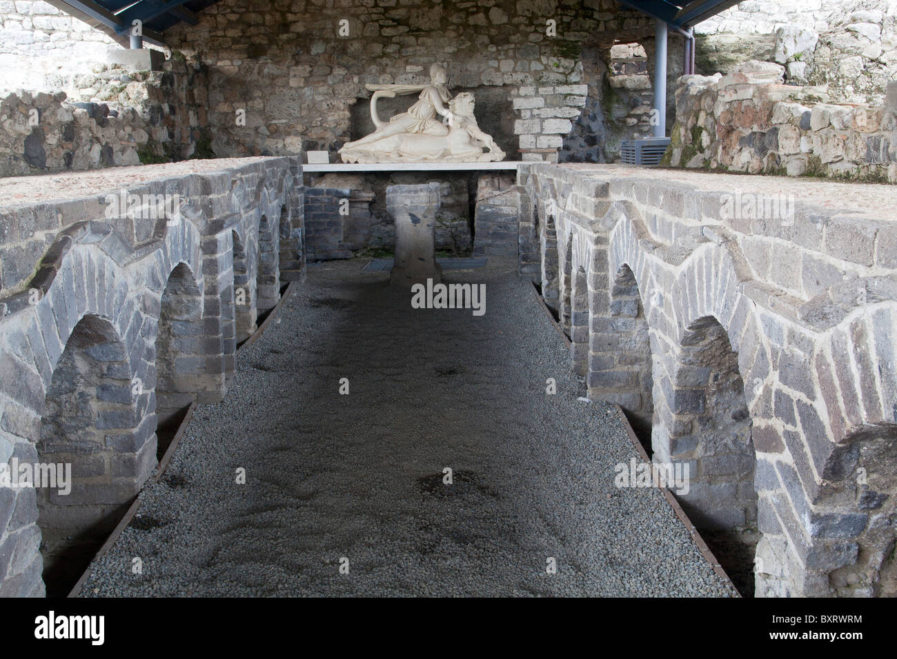 Mithraeum dedicated to the god Mitra, Parco Archeologico di Vulci, Lazio, Italy Stock Photo