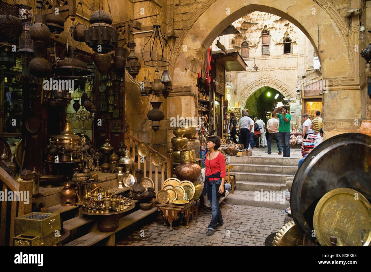 Tourists On Souk Stock Photo