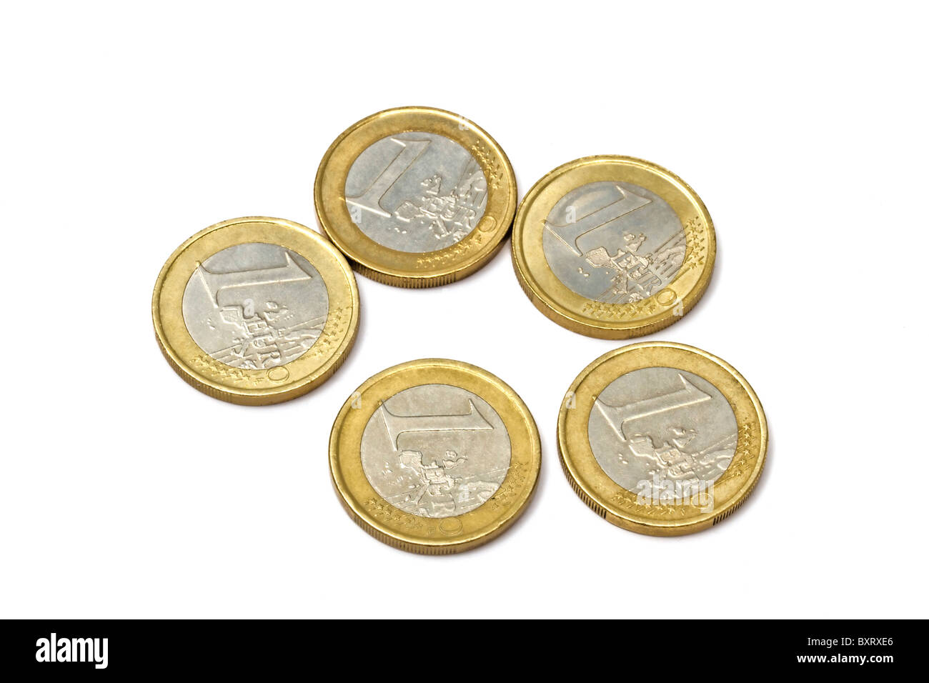 euro coins isolated on white background Stock Photo - Alamy