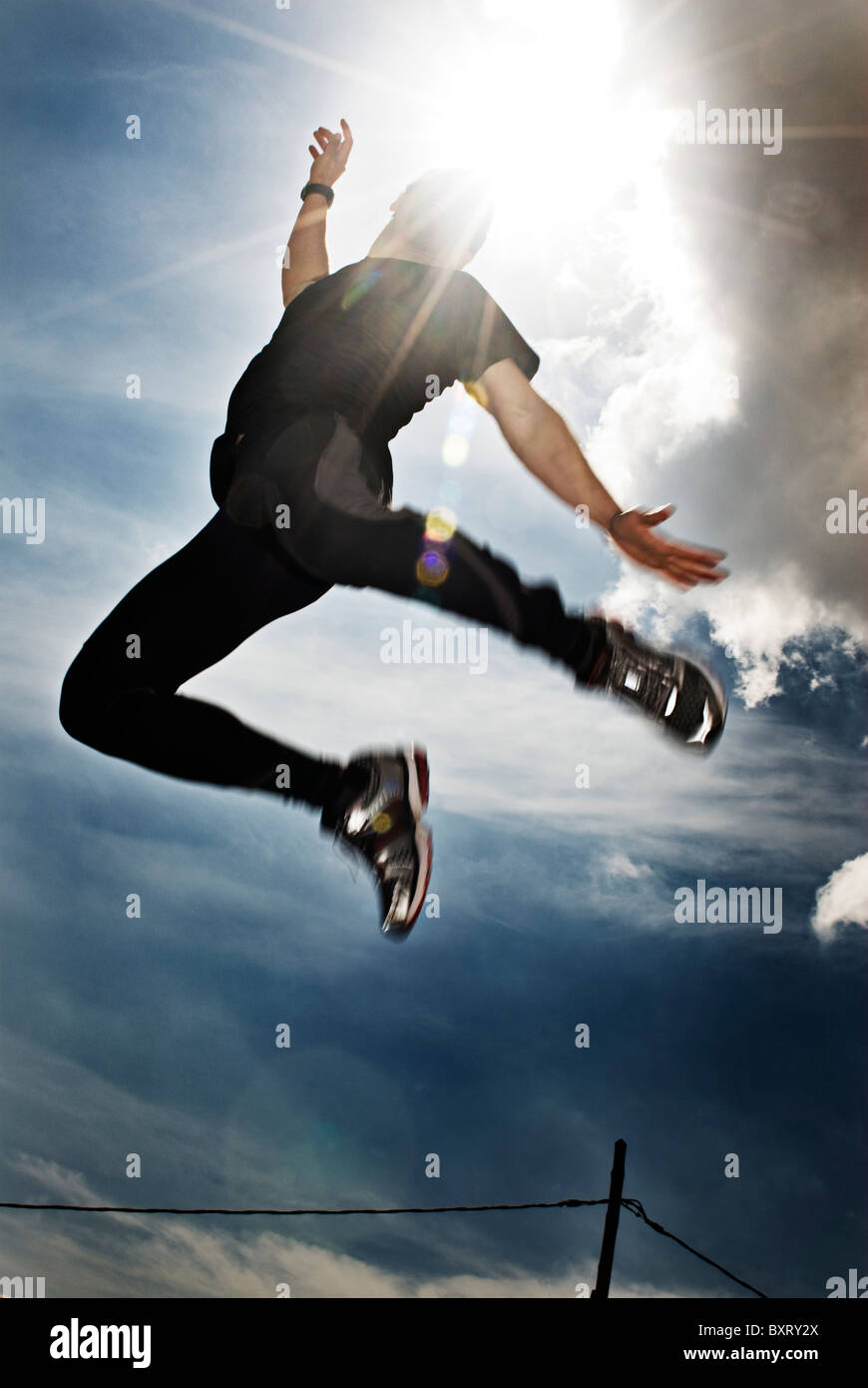 Jumping Hard Athlete training hard jumping hi-res stock photography and images - Alamy