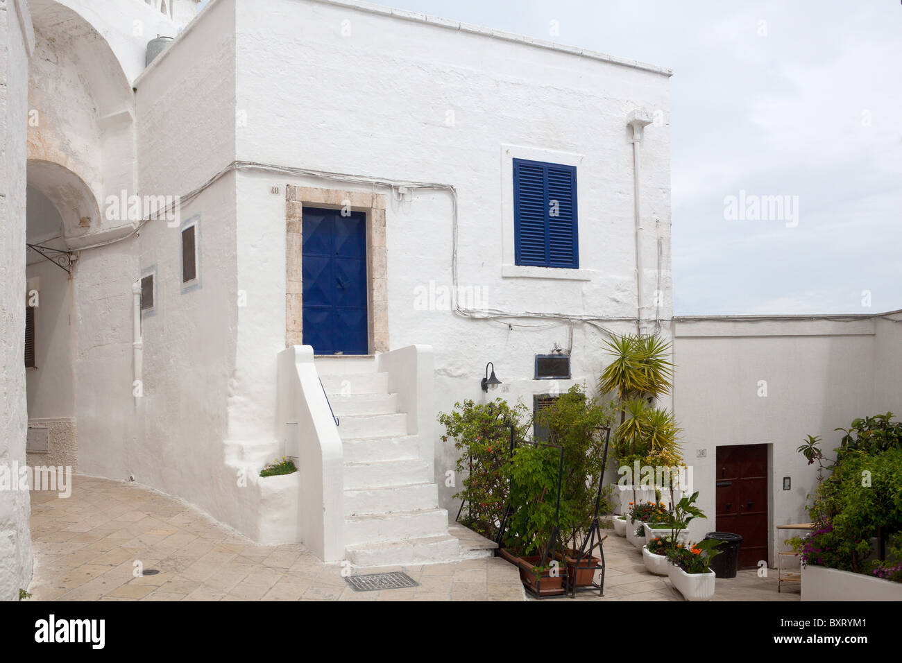 House, historic centre, Ostuni, Puglia, Italy Stock Photo Alamy