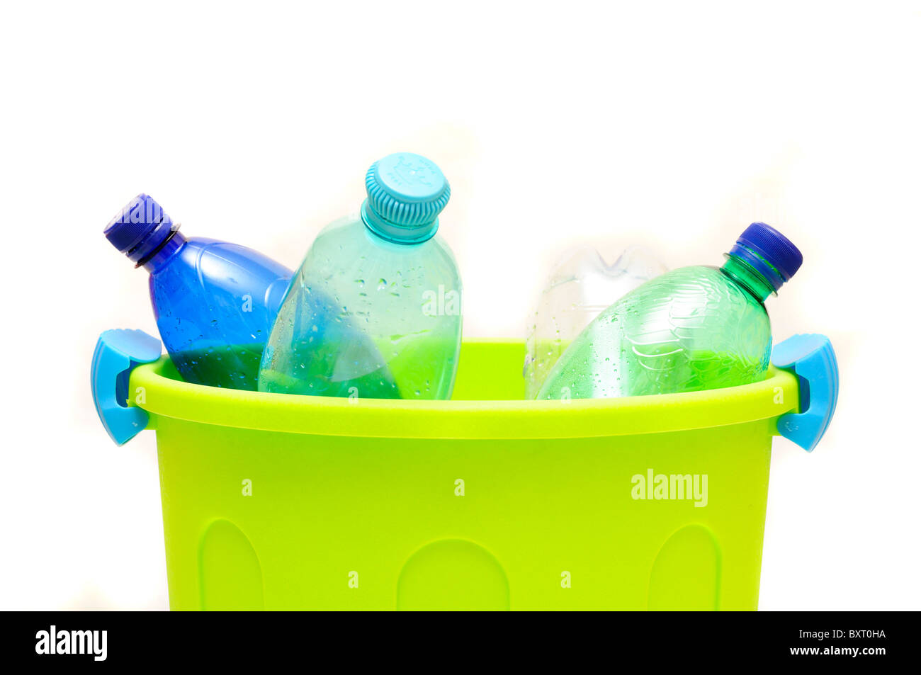 trash bin filled with plastic bottles Stock Photo Alamy