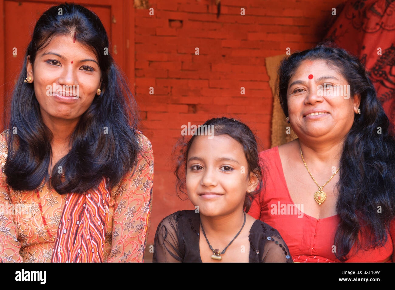 3 generations of women in Kathmandu, Nepal Stock Photo Alamy