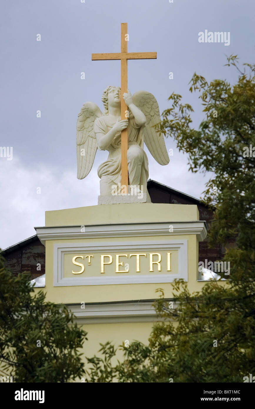 Angel with a cross, Lutheran church, Petrikirche, Saint Petersburg